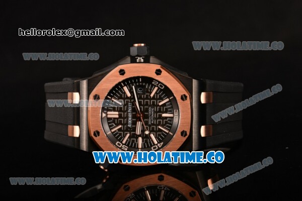 Audemars Piguet QEII Cup 2014 Royal Oak Offshore Diver Limited Edition Swiss ETA 2824 Automatic Swiss ETA 2824 Automatic PVD Case with Rose Gold Bezel and Black Dial (NOOB) - Click Image to Close